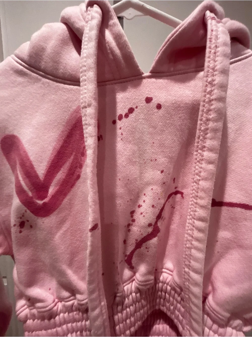 Pink Heart Crop Hoodie and Jogger Set Viral Tik Tok